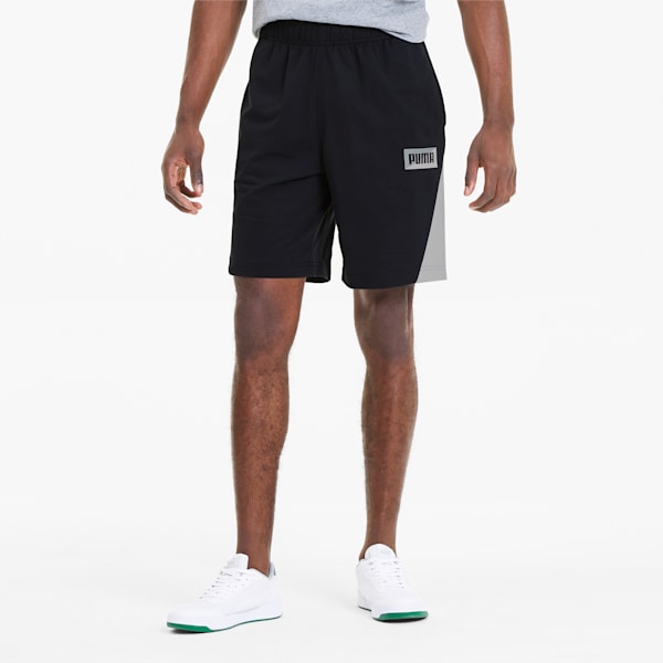 Summer Print Men's Shorts, Cotton Black, extralarge