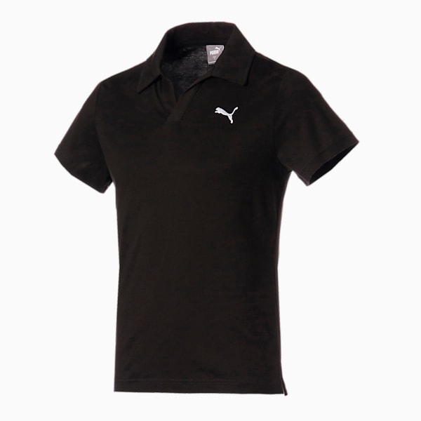 メンズ スキッパー ポロシャツ, Cotton Black, extralarge-JPN