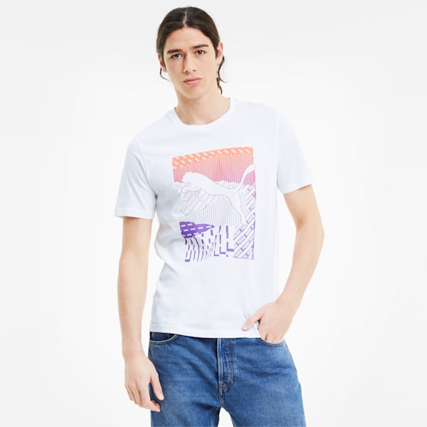 Cat Box Regular Fit Men's T-Shirt, Puma White, extralarge-IND