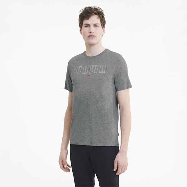 PUMA Brand Regular Fit Men's T-Shirt, Medium Gray Heather, extralarge-AUS