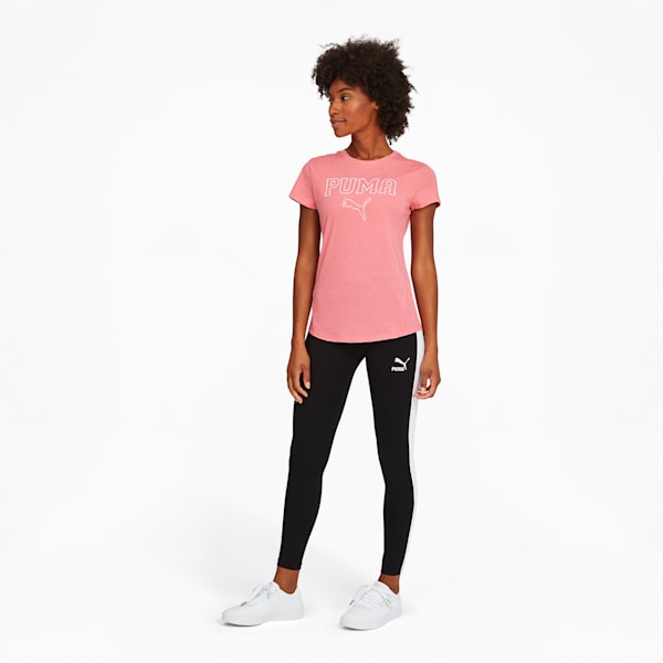 Athletic Outline Women's Tee, Salmon Rose Heather