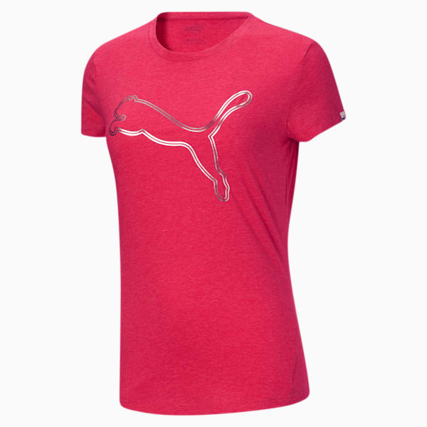 Double Cat Foil Women's Tee, BRIGHT ROSE Heather, extralarge