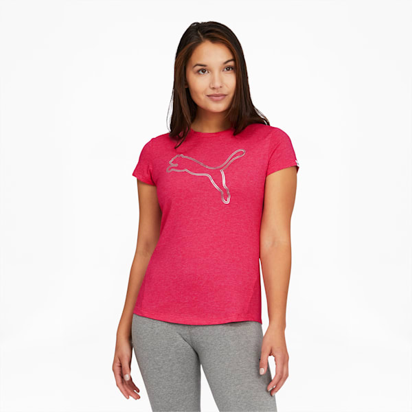 Double Cat Foil Women's Tee, BRIGHT ROSE Heather, extralarge