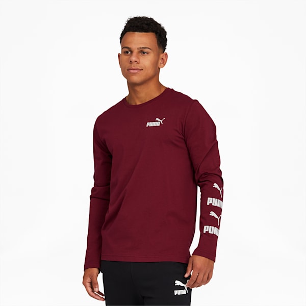 Multi Men's Long Sleeve Tee, Cordovan, extralarge