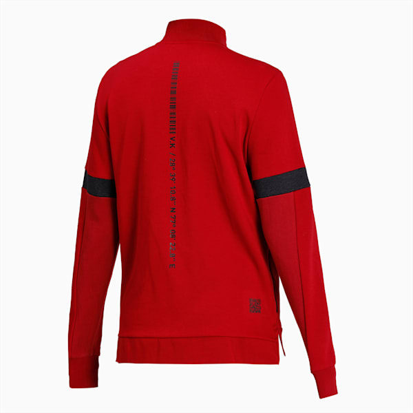 Men's Track Full-Zip Jacket, Red Dahlia-Dark Gray Heather, extralarge-IND