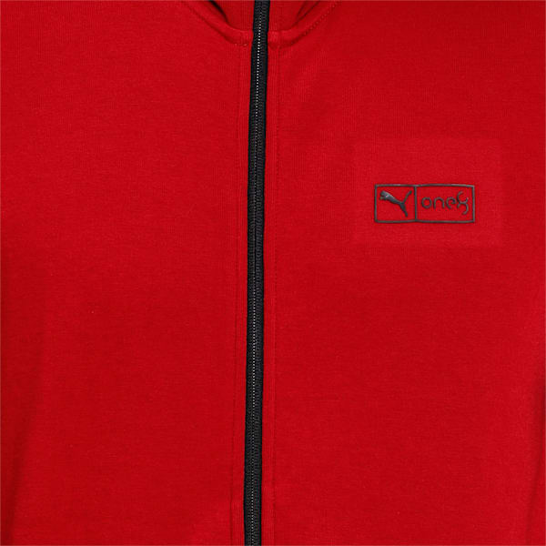 Men's Track Full-Zip Jacket, Red Dahlia-Dark Gray Heather, extralarge-IND