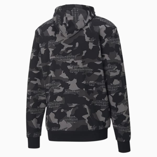 Rebel Camo Men's AOP Hoodie, Cotton Black-AOP, extralarge