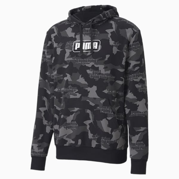 Rebel Camo All Over Print TR Men's Hoodie, Cotton Black-AOP, extralarge