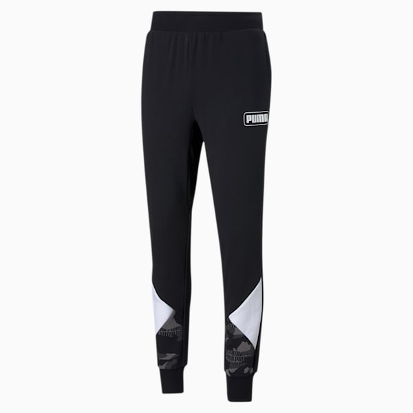 Rebel Camo Men's AOP Sweatpants, Cotton Black, extralarge