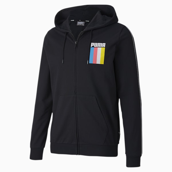 Celebration Men's Full Zip Hoodie, Cotton Black, extralarge-IND