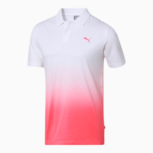 Dyed Men's Polo, Puma White-Bubblegum, extralarge