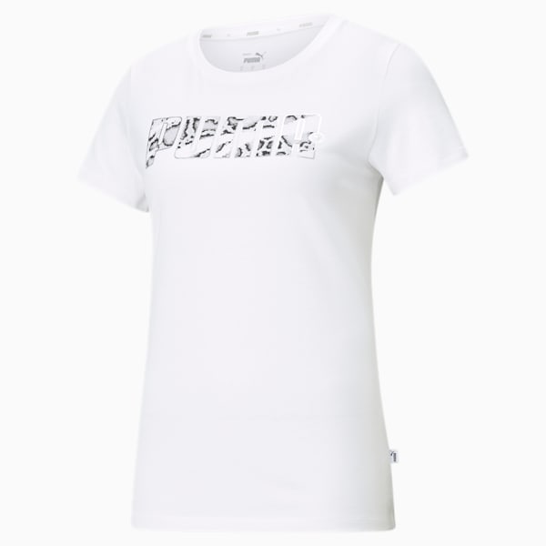 Rebel Graphic Regular Fit Women's  T-shirt, Puma White-Untamed, extralarge-IND