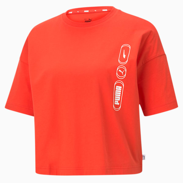 Rebel Fashion Women's Relaxed Fit T-Shirt, Poppy Red, extralarge-IND