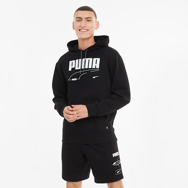 Rebel Mens' Hoodie, Puma Black, extralarge