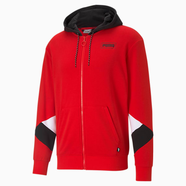 Rebel Full-Zip Men's Regular Fit Hoodie, High Risk Red, extralarge-IND