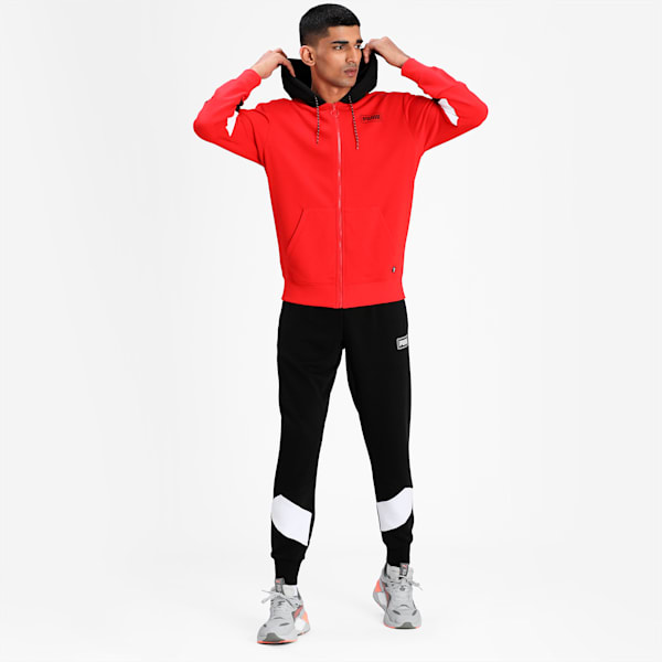 Rebel Full-Zip Men's Regular Fit Hoodie, High Risk Red, extralarge-IND