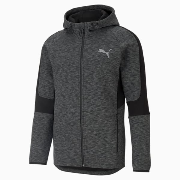 Evostripe Full-Zip Men's Slim Hoodie, Puma Black, extralarge-IND