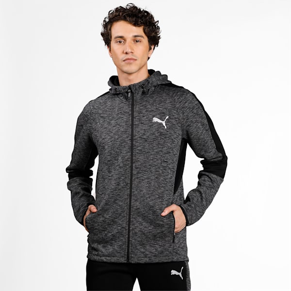 Evostripe Full-Zip Men's Slim Hoodie, Puma Black, extralarge-IND