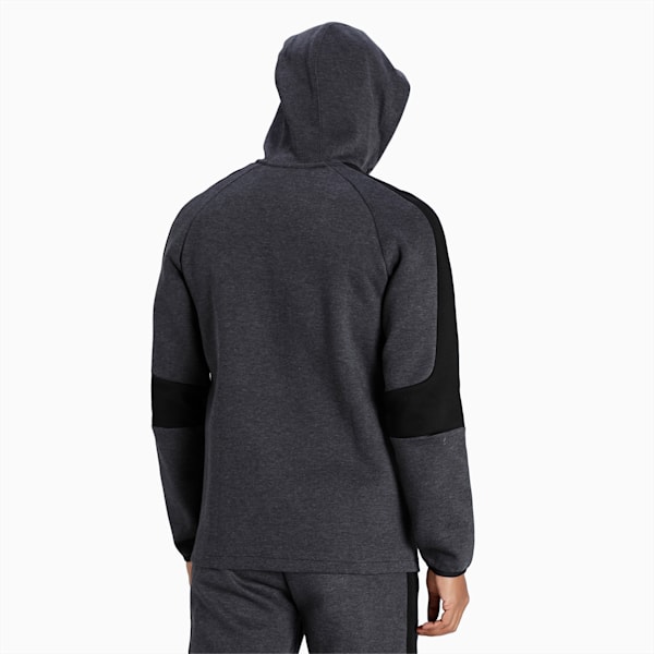 Evostripe Core Full-Zip Slim Fit Men's Hoodie, Dark Gray Heather, extralarge-IND