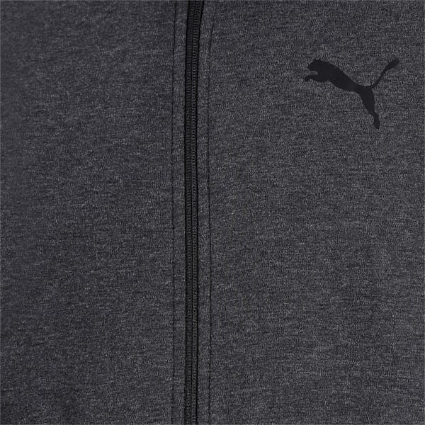 Evostripe Core Full-Zip Slim Fit Men's Hoodie, Dark Gray Heather, extralarge-IND