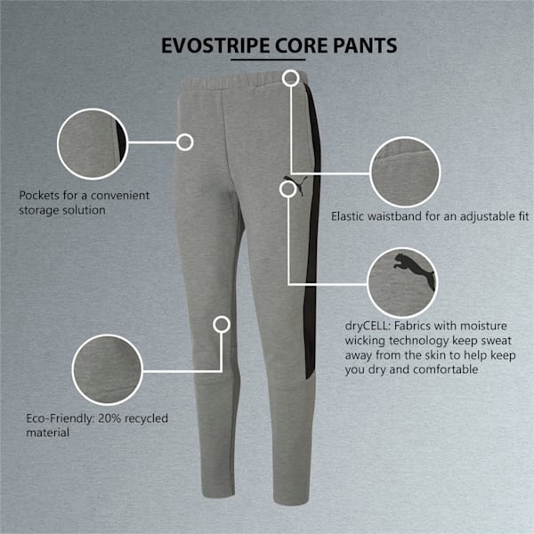 Evostripe Core Men's Trackpants, Medium Gray Heather, extralarge-IND