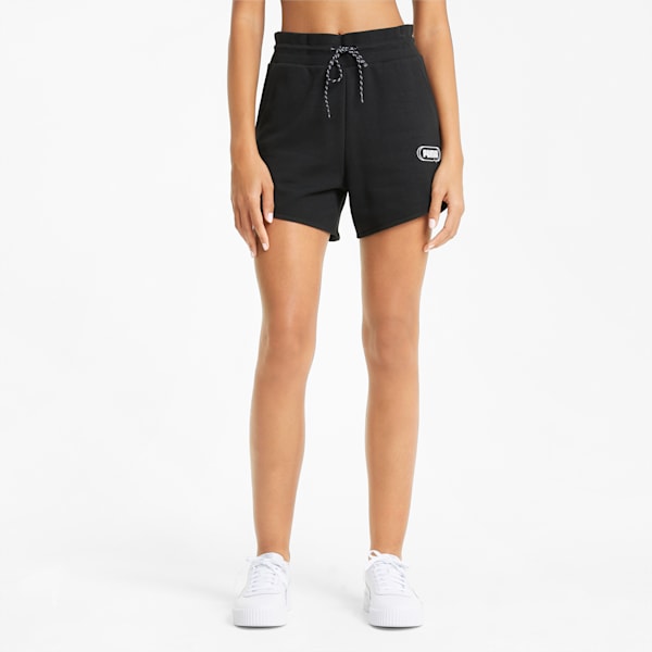 Rebel Women's High Waist Shorts, Puma Black, extralarge