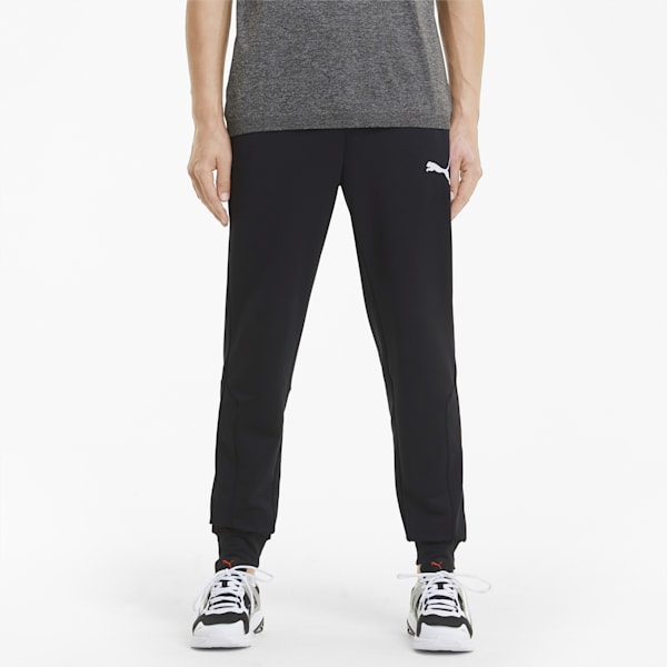 RTG Slim Fit Knitted Men's Sweat Pants, Puma Black, extralarge-AUS