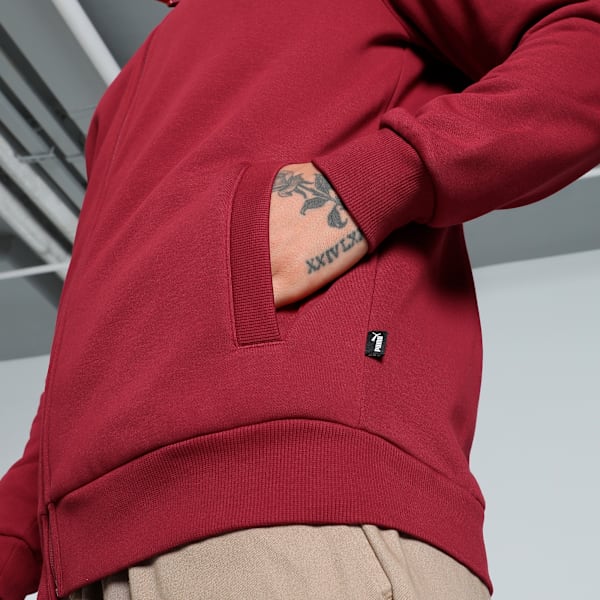 Clean Slim Fit Men's Track Suit, Intense Red, extralarge-IND