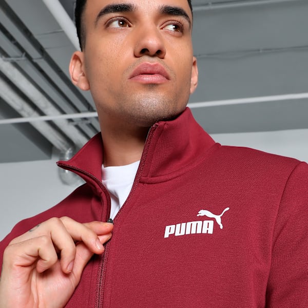 Clean Slim Fit Men's Track Suit, Intense Red, extralarge-IND