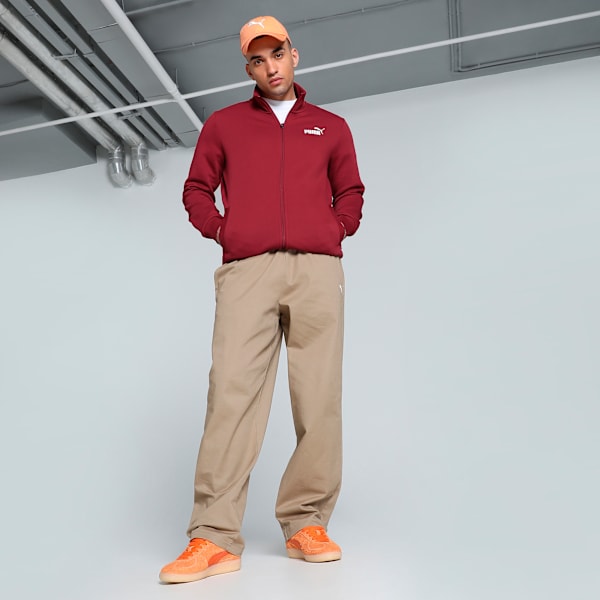 Clean Slim Fit Men's Track Suit, Intense Red, extralarge-IND