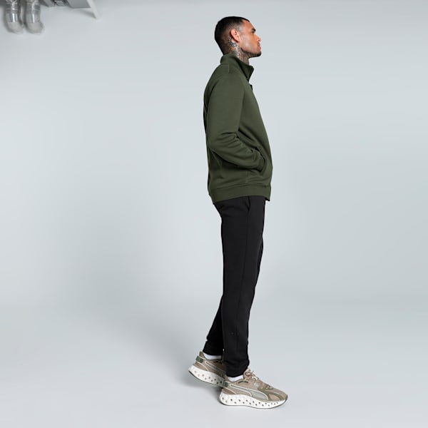 Clean Slim Fit Men's Track Suit, Dark Olive, extralarge-IND