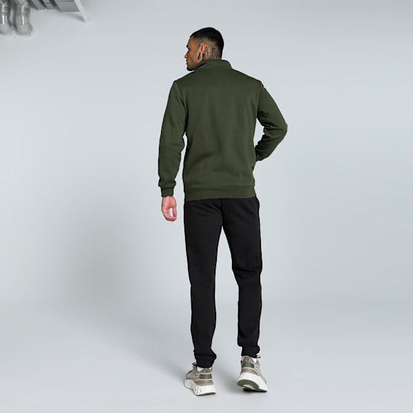 Clean Slim Fit Men's Track Suit, Dark Olive, extralarge-IND