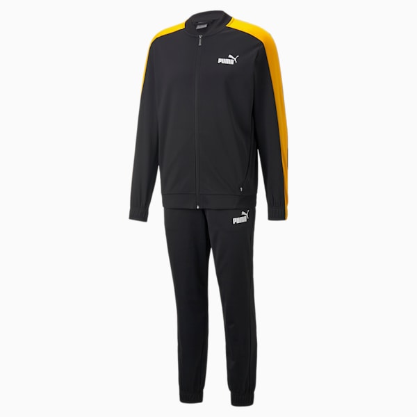 Baseball Tricot Men's Track Suit, Puma Black-Tangerine