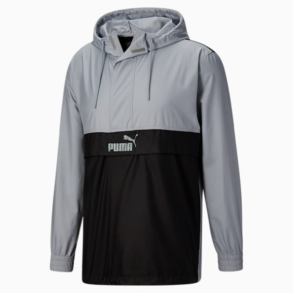 Half Zip Men's Windbreaker, Quarry-Puma Black, extralarge