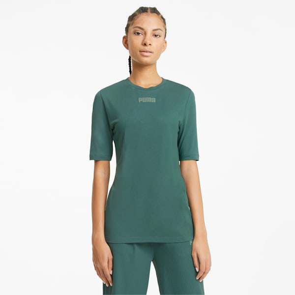 Modern Basics Women's Slim T-shirt, Blue Spruce, extralarge-IND