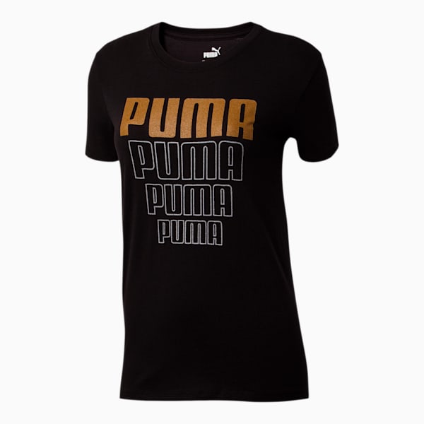 Rebel Women's Graphic Tee, Puma Black, extralarge
