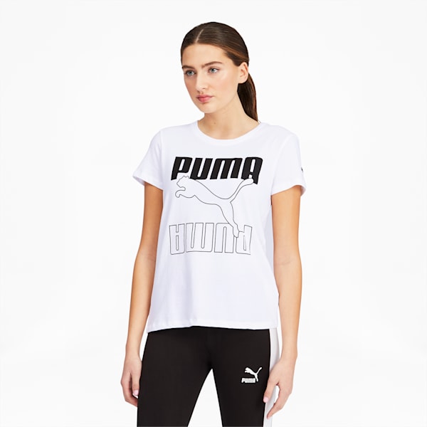 Big Cat Logo Fill Women's Tee, Puma White, extralarge