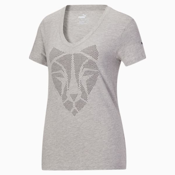 Cat Print Women's Tee Inf, Light Gray Heather, extralarge