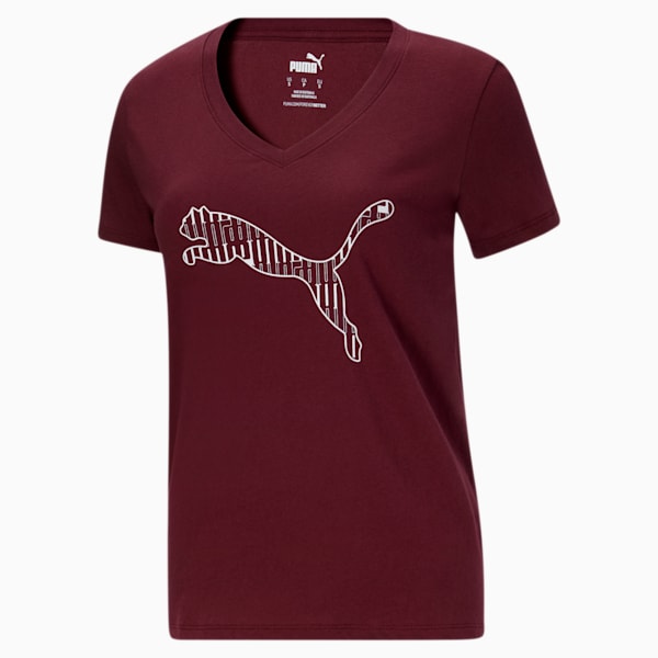 Striped Cat Women's Tee, Burgundy, extralarge