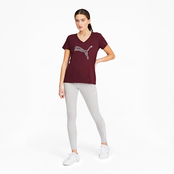 Striped Cat Women's Tee, Burgundy, extralarge