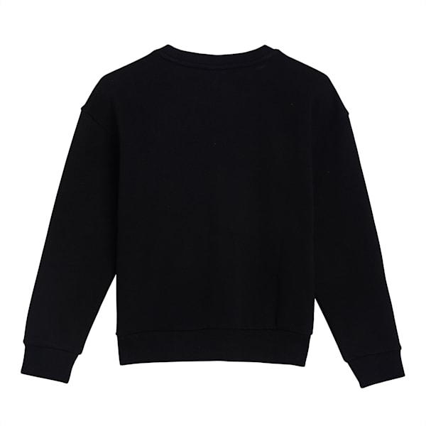 Rebel Crew Neck Youth Sweater, Puma Black, extralarge-IND