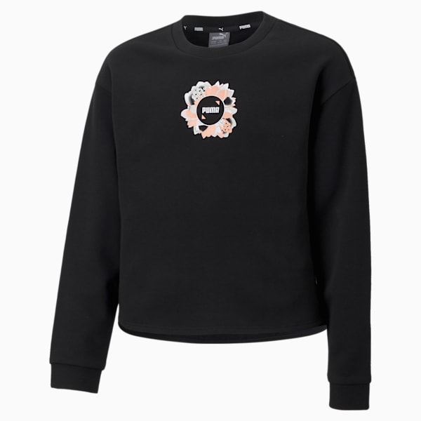 Alpha Crew Kids' Sweatshirt, Puma Black, extralarge-IND