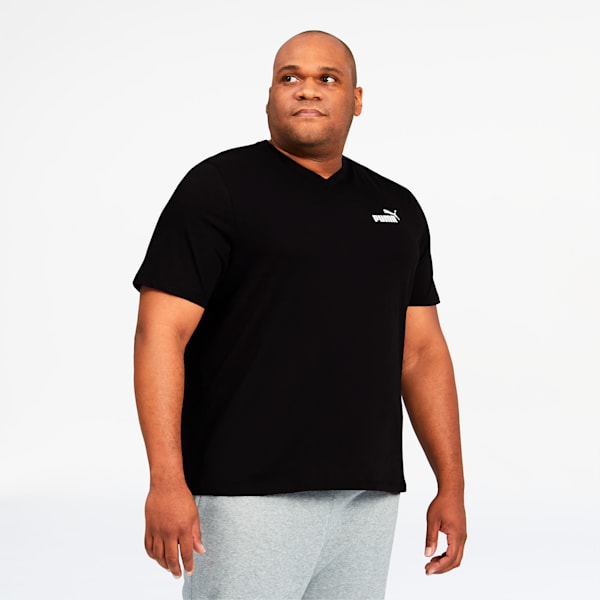 Essentials+ Men's V-Neck Tee BT, Cotton Black