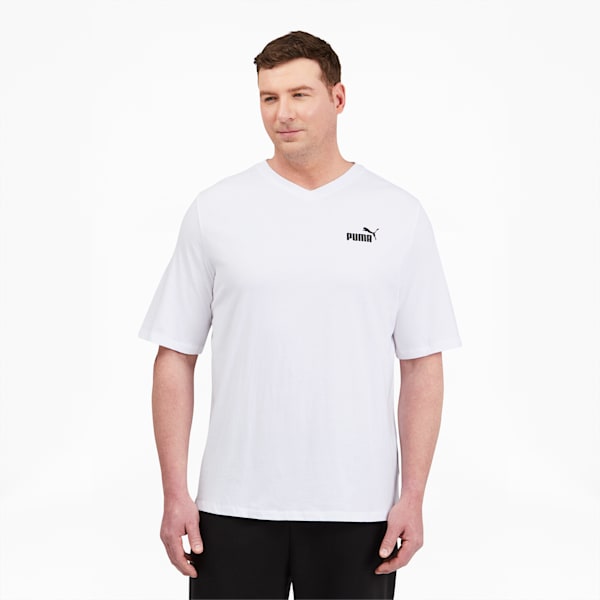 Essentials+ Men's V-Neck Tee BT, Puma White