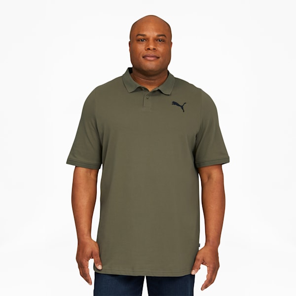 Essentials Men's Pique Polo BT, Dark Green Moss-Black