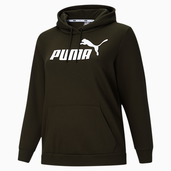 Essentials Women's Logo Hoodie PL, Forest Night, extralarge