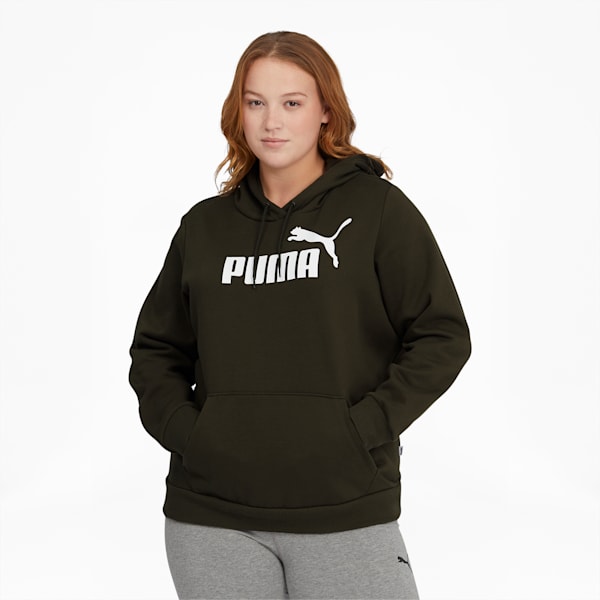 Essentials Women's Logo Hoodie PL, Forest Night, extralarge