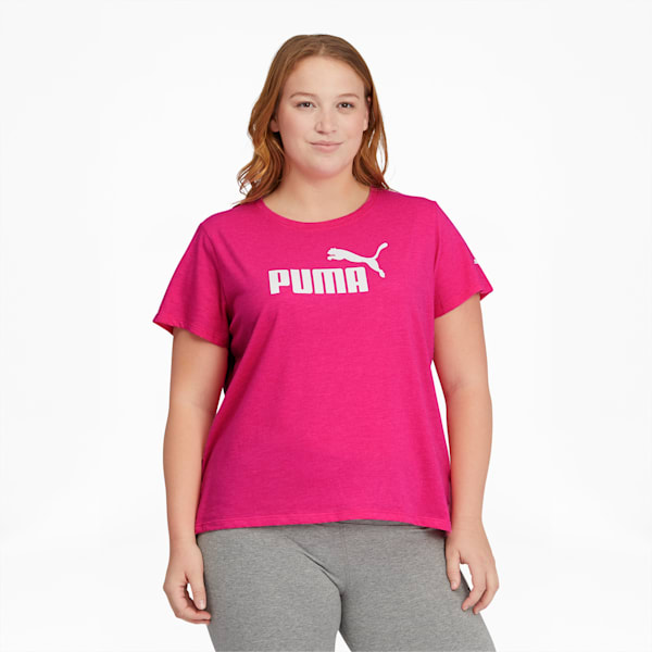 Essentials+ Women's Logo Heather Tee PL, Glowing Pink Heather, extralarge
