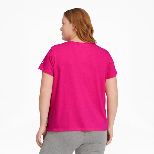 Essentials+ Women's Logo Heather Tee PL, Glowing Pink Heather, extralarge