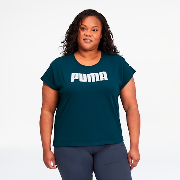 Active Women's Logo Tee PL, Digi-blue, extralarge